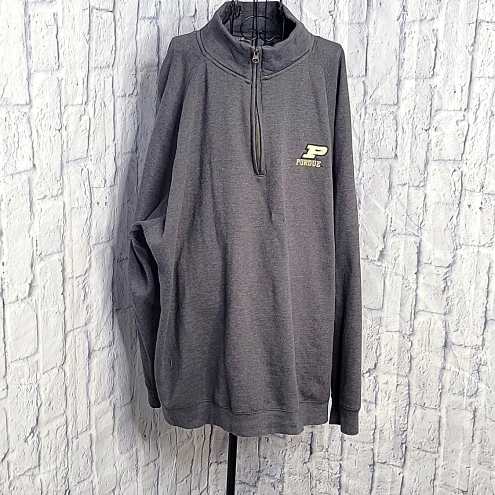 OURAY SPORTSWEAR Gray 1/4 Zip Purdue Men's Pullover XXL